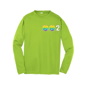 002 Pickleball (Colors Purple Rainbow Pink) | Youth Long Sleeve Pickleball Shirts | 100% Polyester