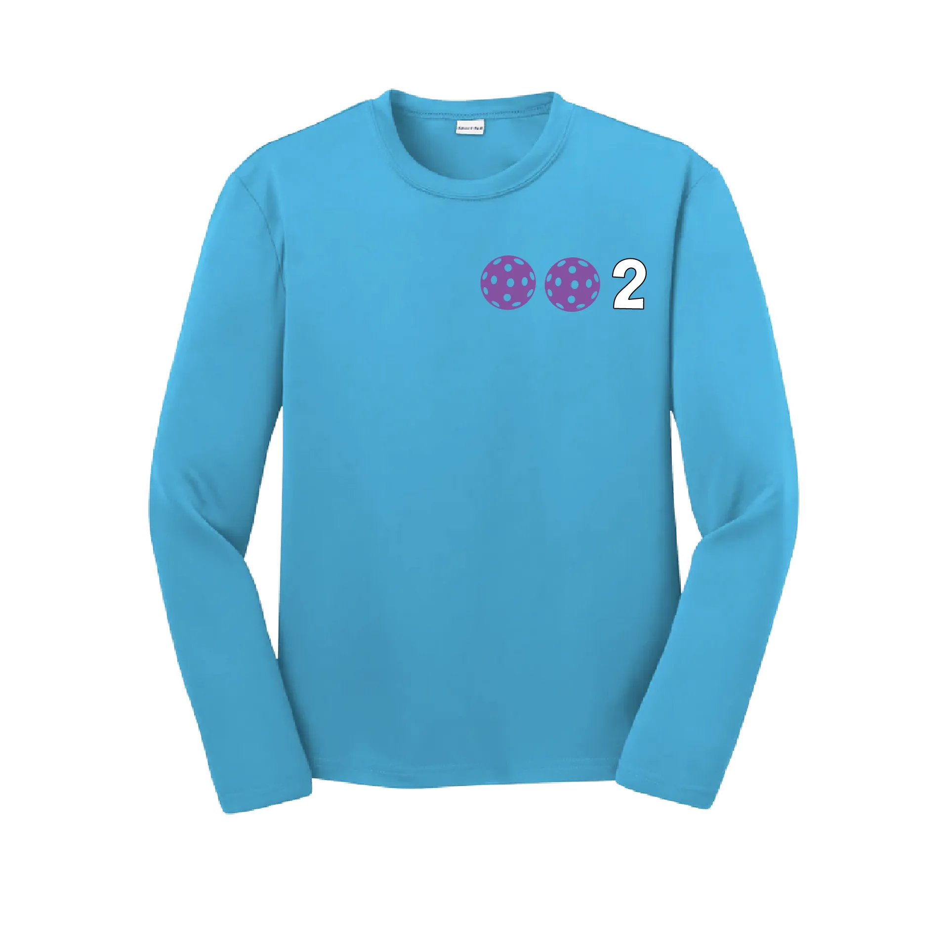 002 Pickleball (Colors Purple Rainbow Pink) | Youth Long Sleeve Pickleball Shirts | 100% Polyester