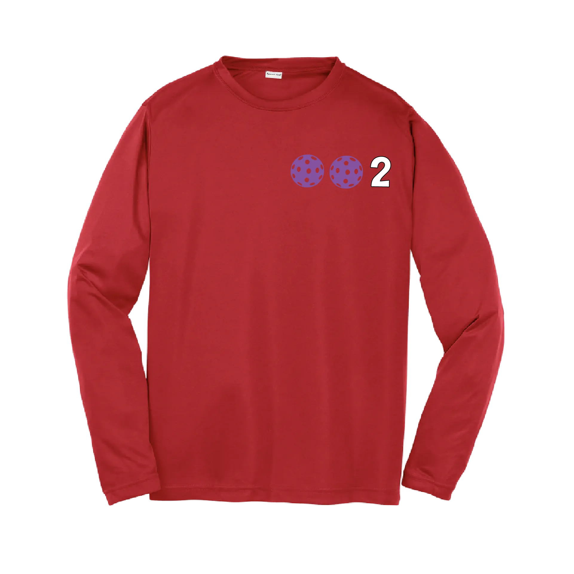 002 Pickleball (Colors Purple Rainbow Pink) | Youth Long Sleeve Pickleball Shirts | 100% Polyester