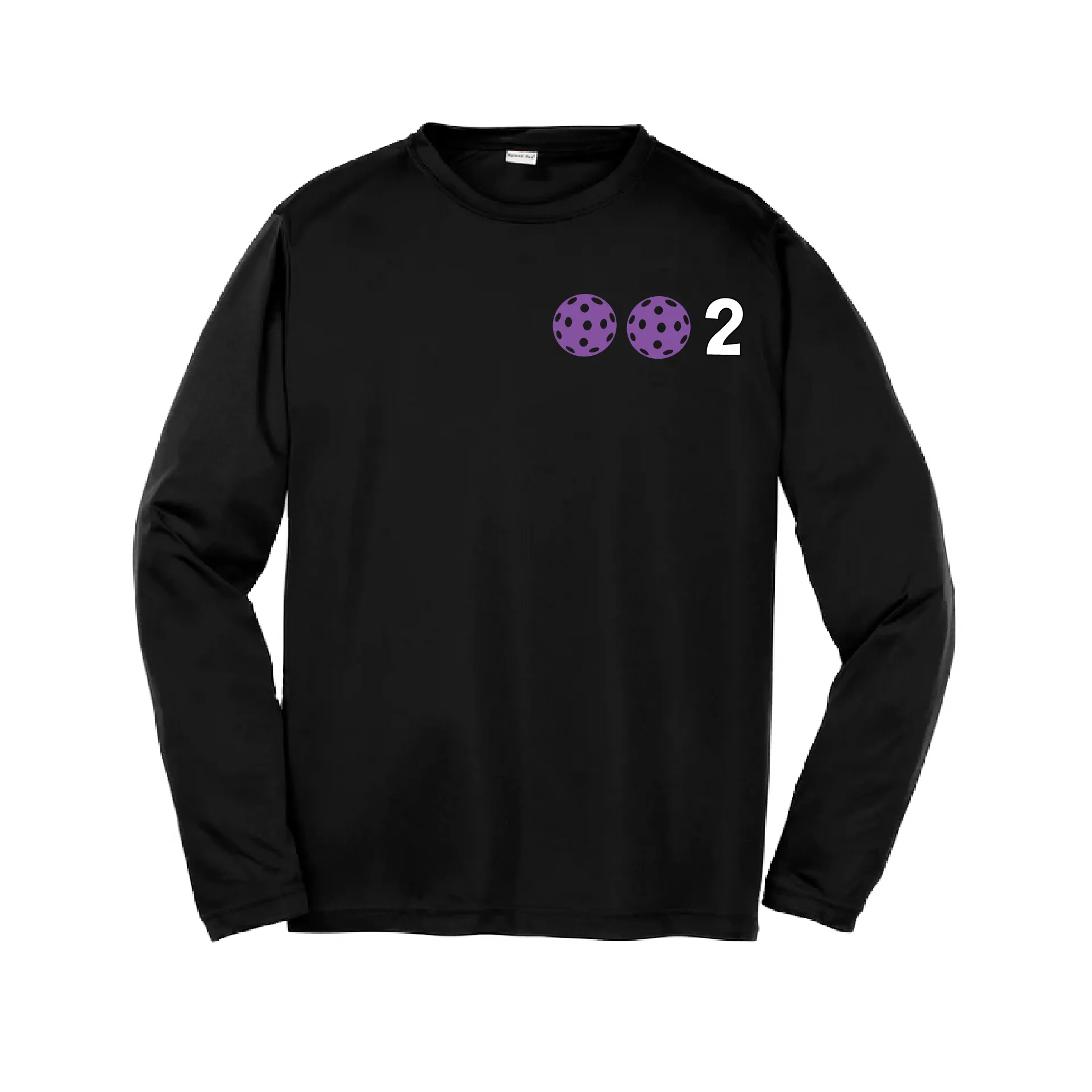 002 Pickleball (Colors Purple Rainbow Pink) | Youth Long Sleeve Pickleball Shirts | 100% Polyester