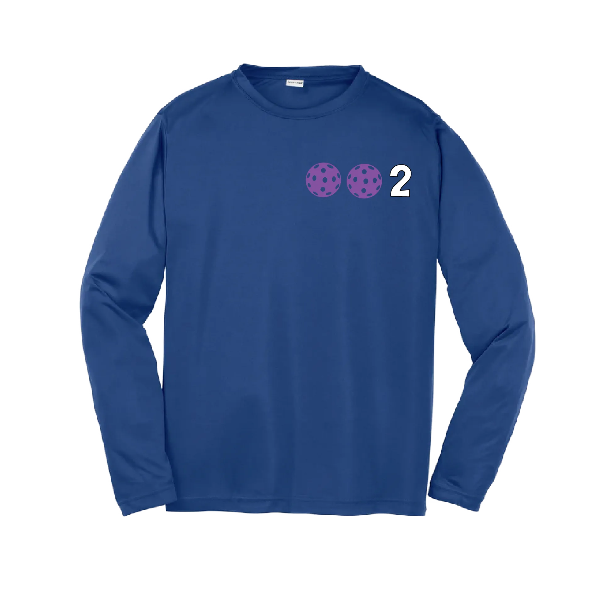 002 Pickleball (Colors Purple Rainbow Pink) | Youth Long Sleeve Pickleball Shirts | 100% Polyester