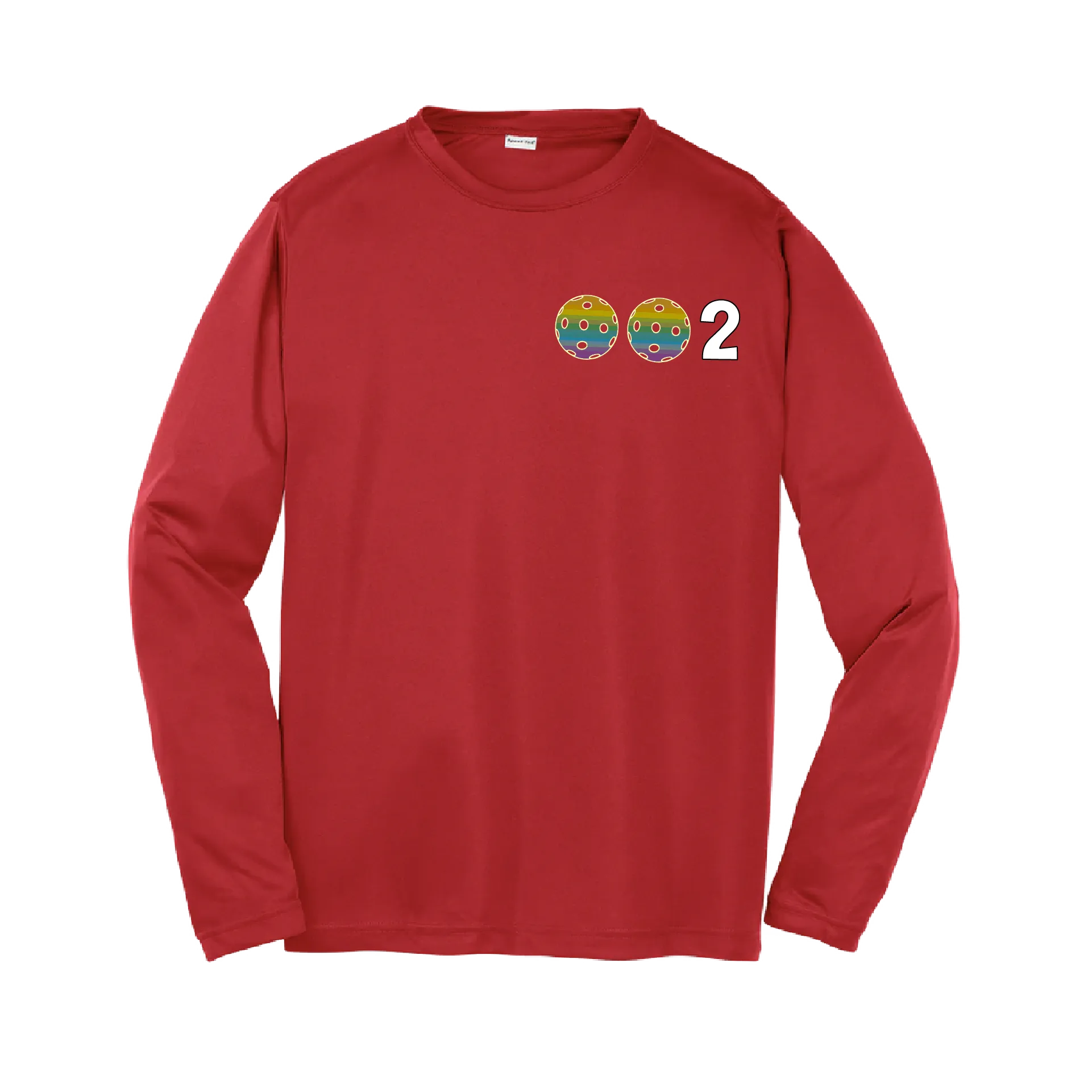 002 Pickleball (Colors Purple Rainbow Pink) | Youth Long Sleeve Pickleball Shirts | 100% Polyester