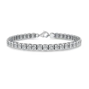 1ctw Round Diamond Sterling Silver Tennis Bracelet