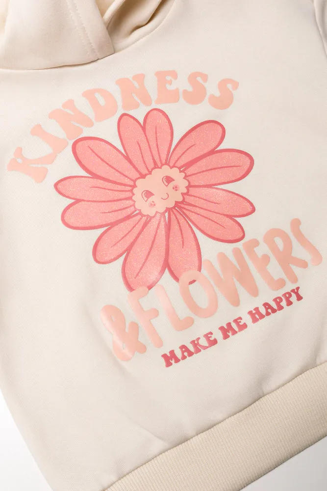 2 Pack Flower Hoodies Peach And Cream