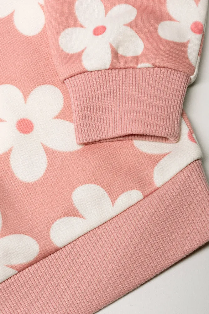 2 Pack Flower Hoodies Peach And Cream