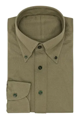 Albini Knit Olive Green Piquet Doppio Cotton