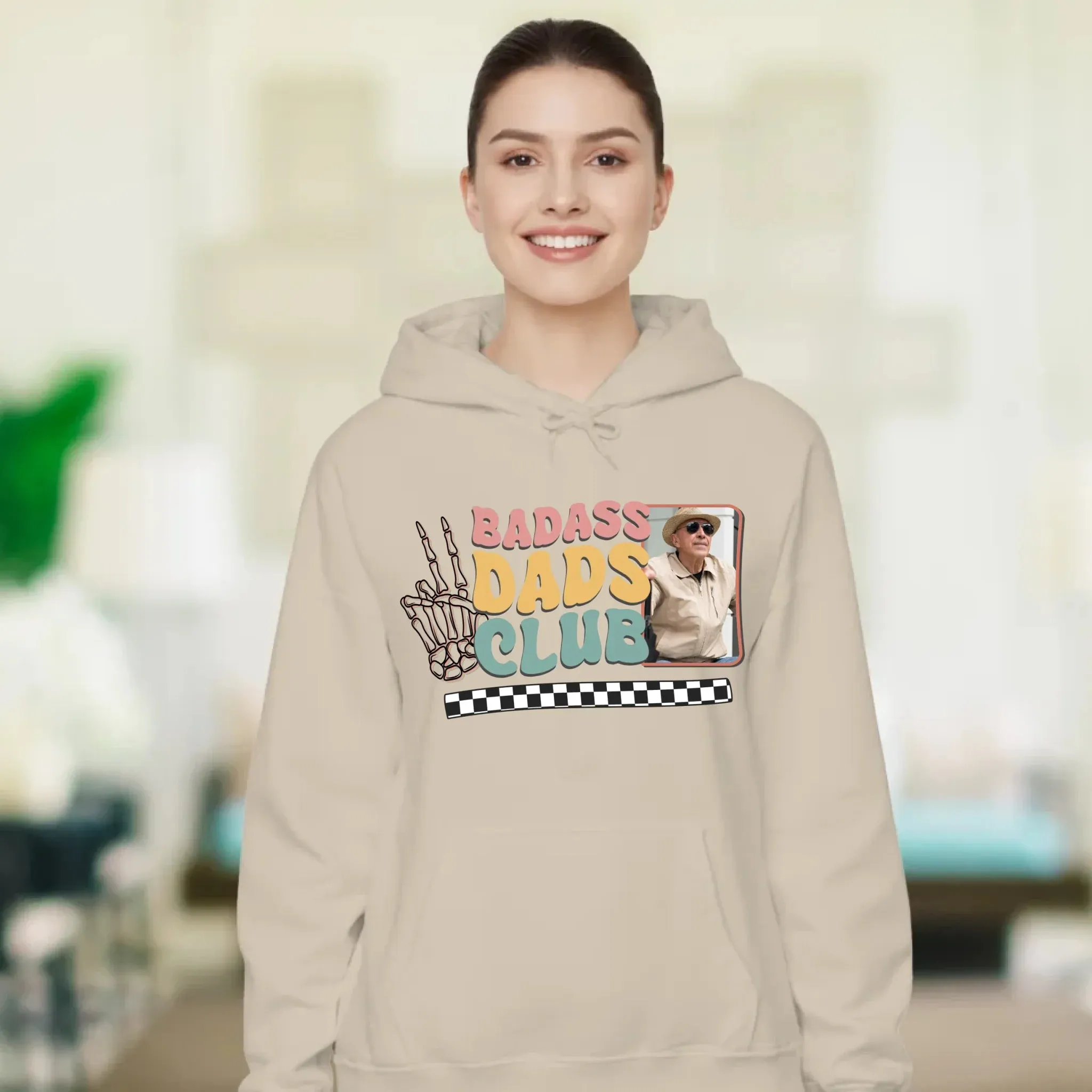 Badass Dads Club - Custom Photo - Personalized Gifts For Dad - Hoodie