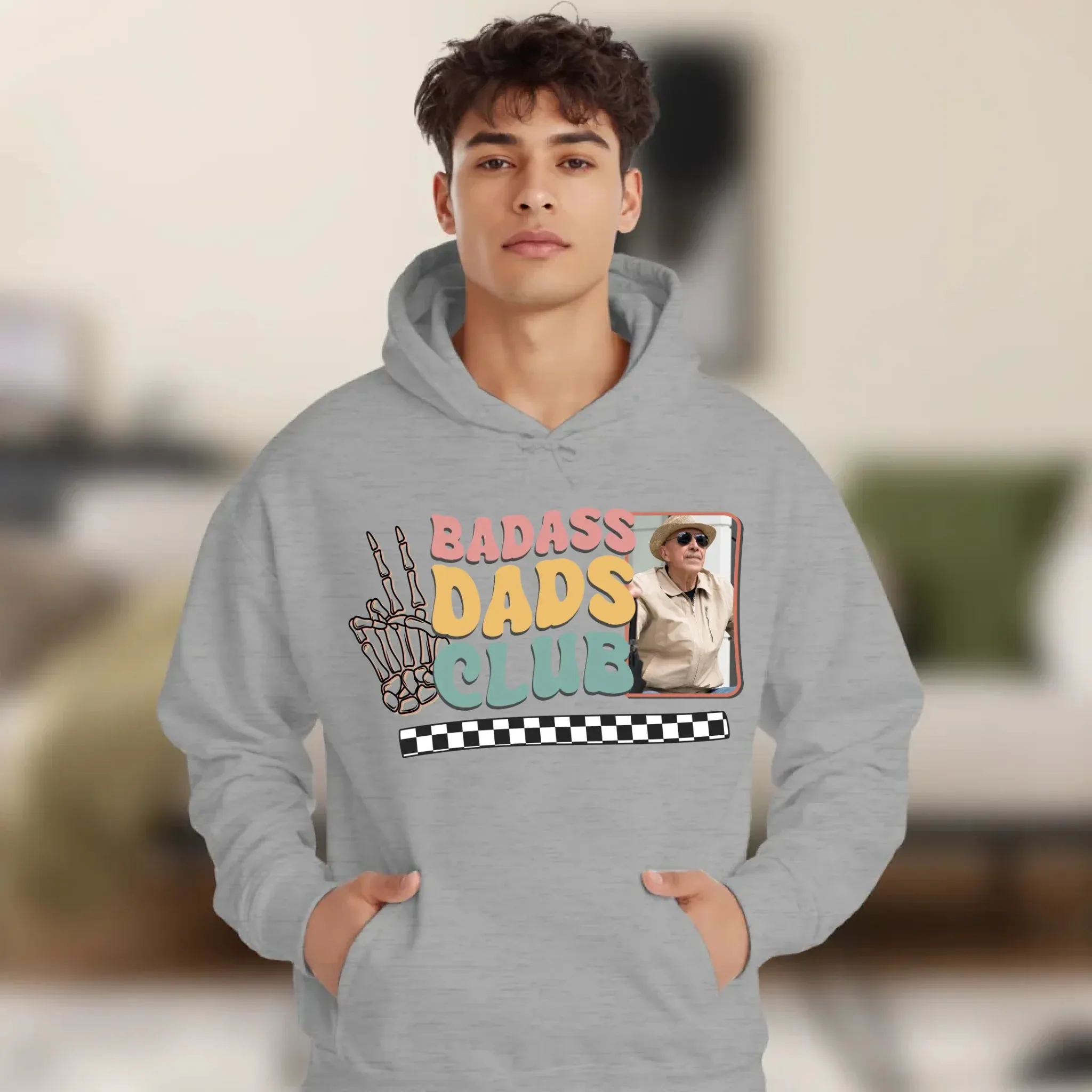 Badass Dads Club - Custom Photo - Personalized Gifts For Dad - Hoodie