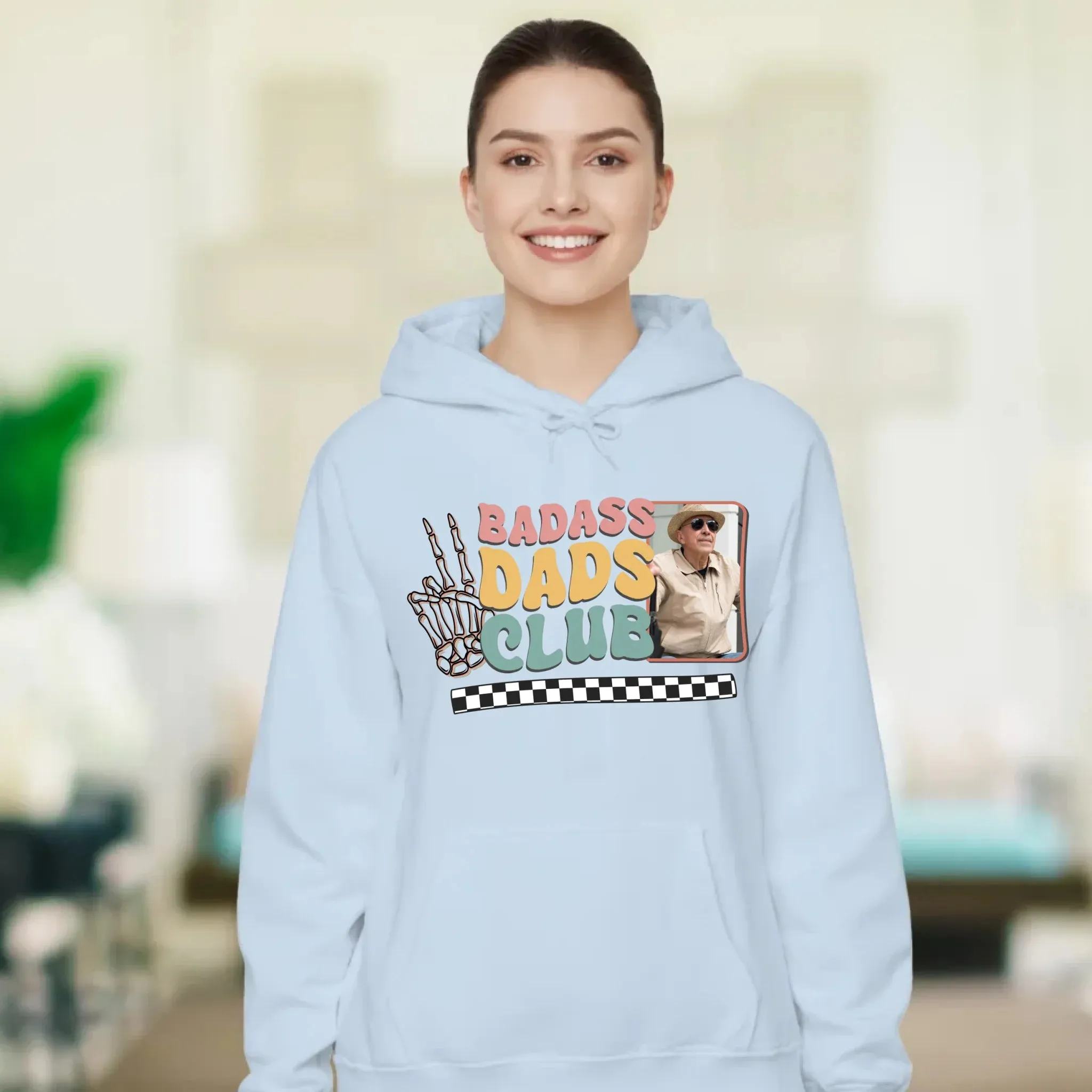 Badass Dads Club - Custom Photo - Personalized Gifts For Dad - Hoodie