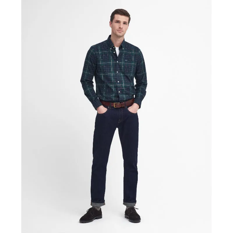Barbour Wetheram Tailored Tartan Mens Shirt  - Green Loch