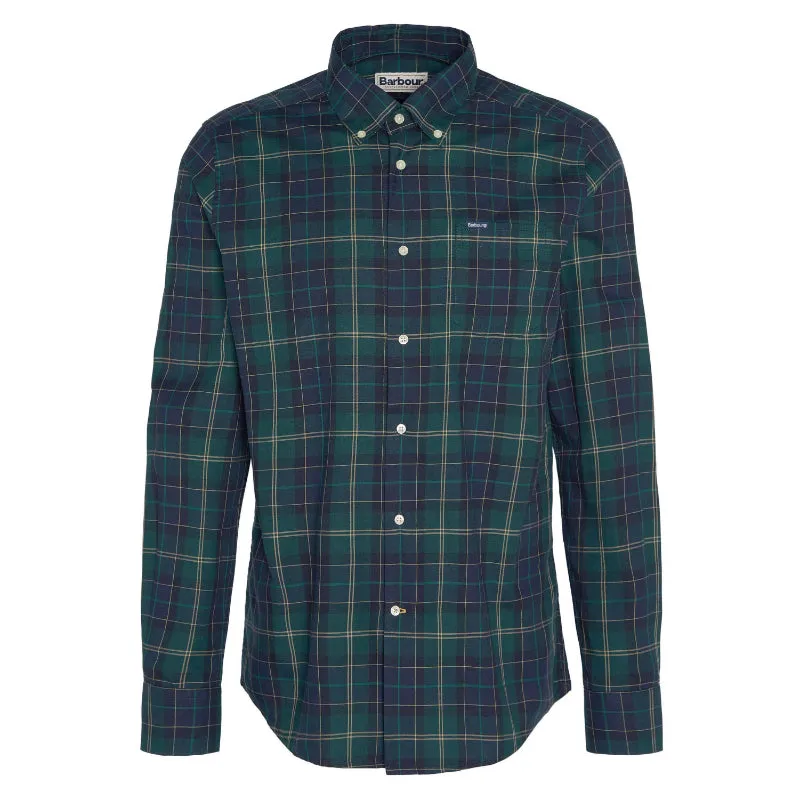 Barbour Wetheram Tailored Tartan Mens Shirt  - Green Loch