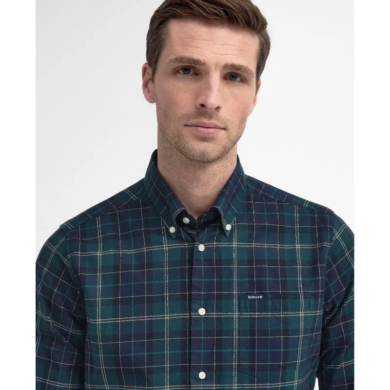 Barbour Wetheram Tailored Tartan Mens Shirt  - Green Loch