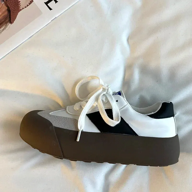 binfenxie New Ladies Canvas Sneakers Women Fashion  Spring Autumn Platform Casual Woman Flats Shoes Lace Up Sneakers Ladies Trainers