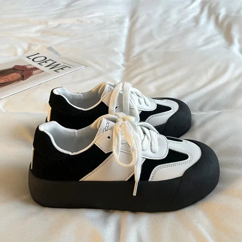 binfenxie New Ladies Canvas Sneakers Women Fashion  Spring Autumn Platform Casual Woman Flats Shoes Lace Up Sneakers Ladies Trainers