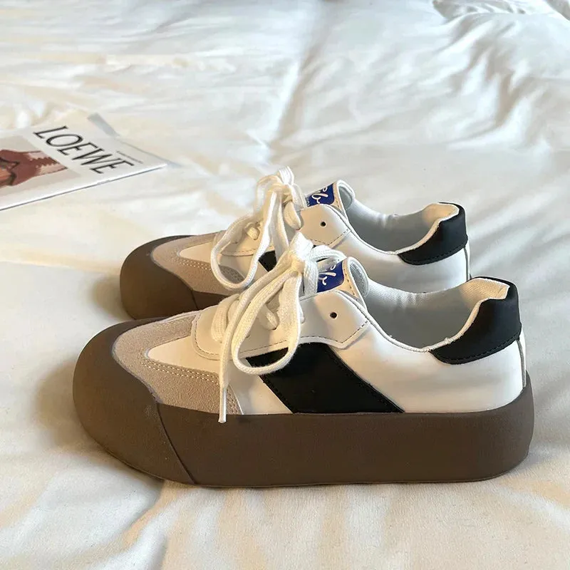binfenxie New Ladies Canvas Sneakers Women Fashion  Spring Autumn Platform Casual Woman Flats Shoes Lace Up Sneakers Ladies Trainers