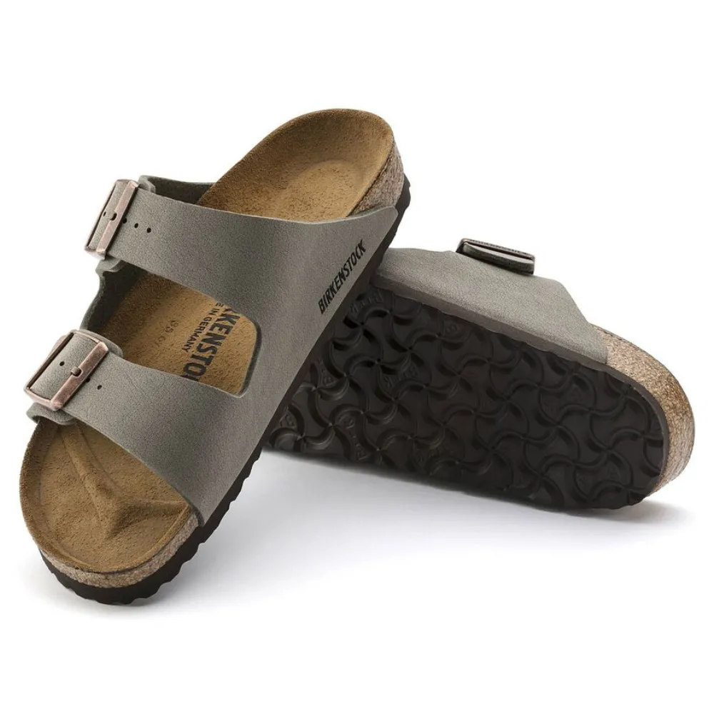 Birkenstock Arizona Birkibuc Stone Sandal (Unisex)
