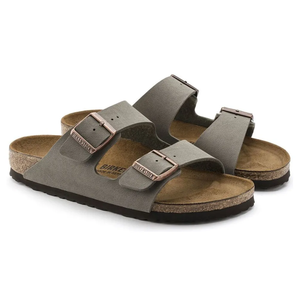 Birkenstock Arizona Birkibuc Stone Sandal (Unisex)