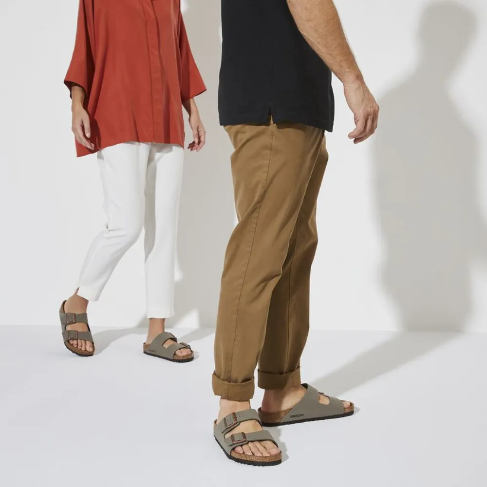 Birkenstock Arizona Birkibuc Stone Sandal (Unisex)