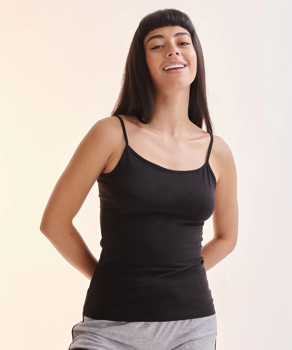Black - Women's feel-good stretch spaghetti vest