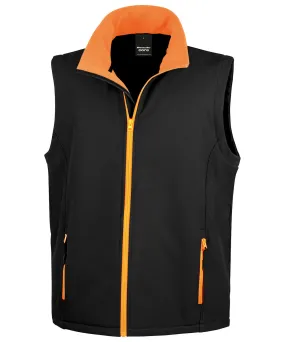 Black/Orange - Printable softshell bodywarmer