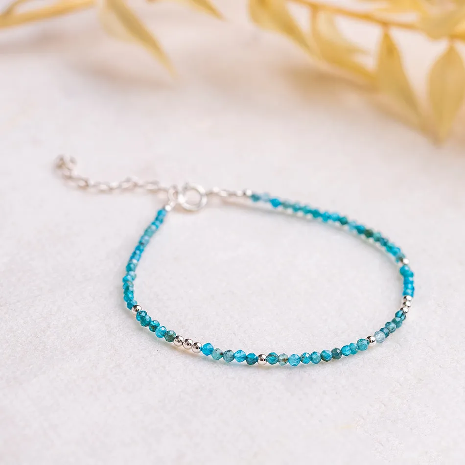 Blue Apatite Bracelet - Dainty