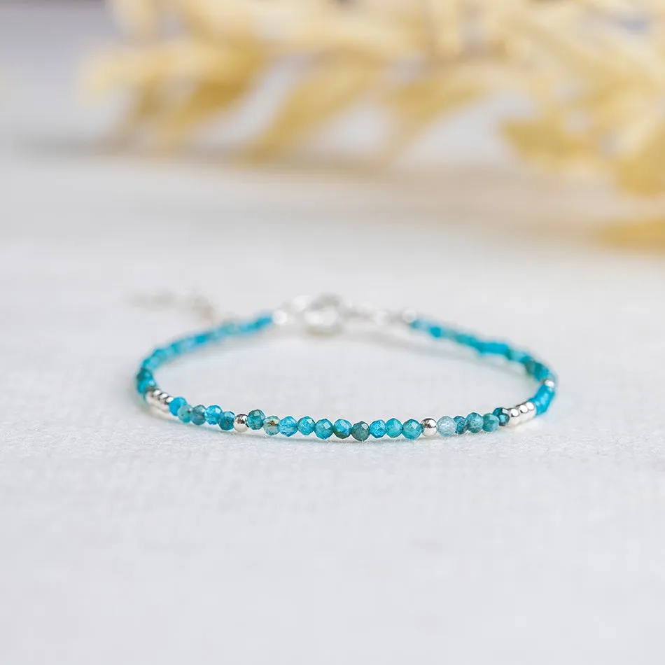 Blue Apatite Bracelet - Dainty