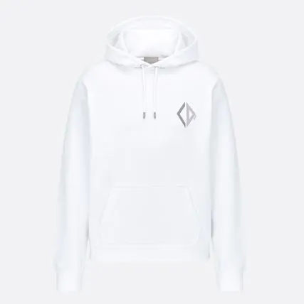 CD DIAMOND WHITE HOODED SWEATSHIRT