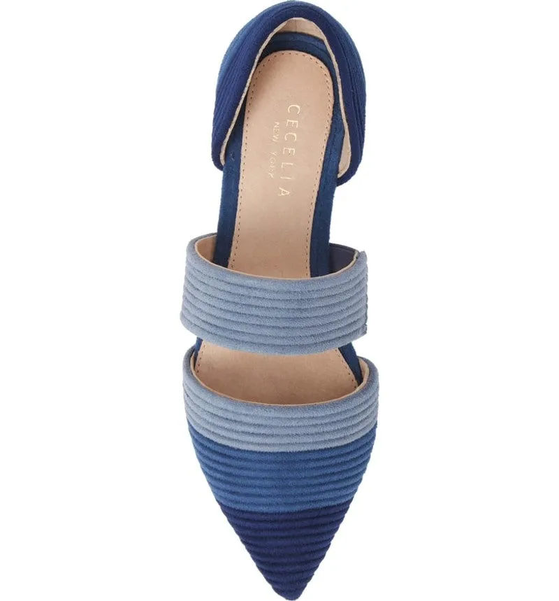 Cecelia New York Mysti Blue Moon Casual Slip On Pointes Toe Strap Womens Sandals