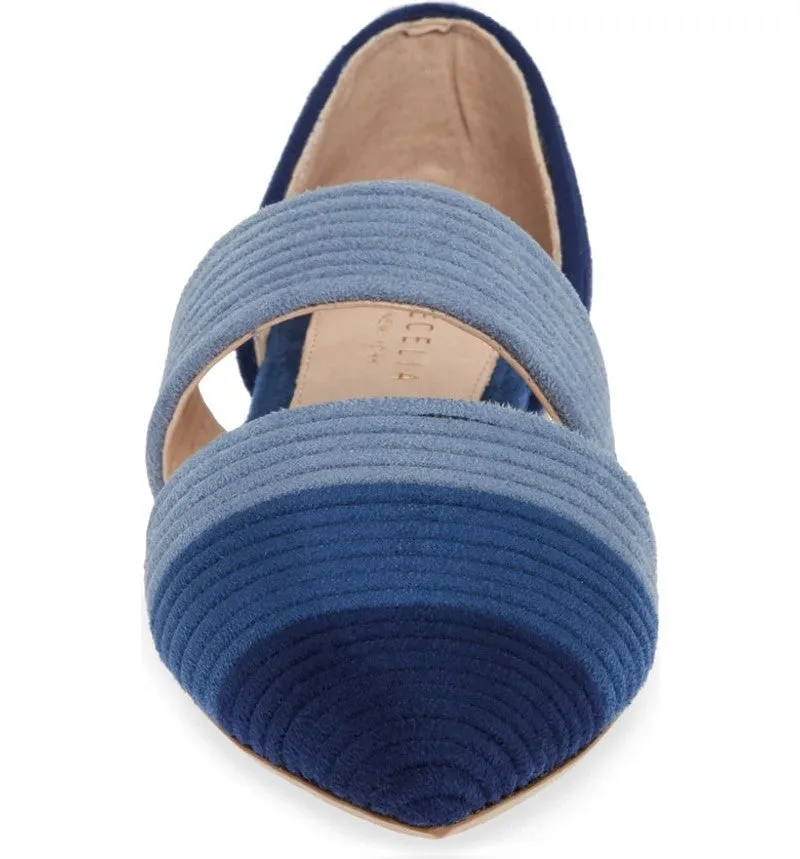Cecelia New York Mysti Blue Moon Casual Slip On Pointes Toe Strap Womens Sandals