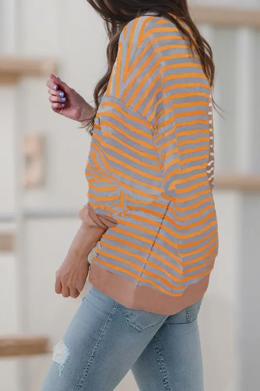 Colorblock Drop Shoulder Oversized Pullover