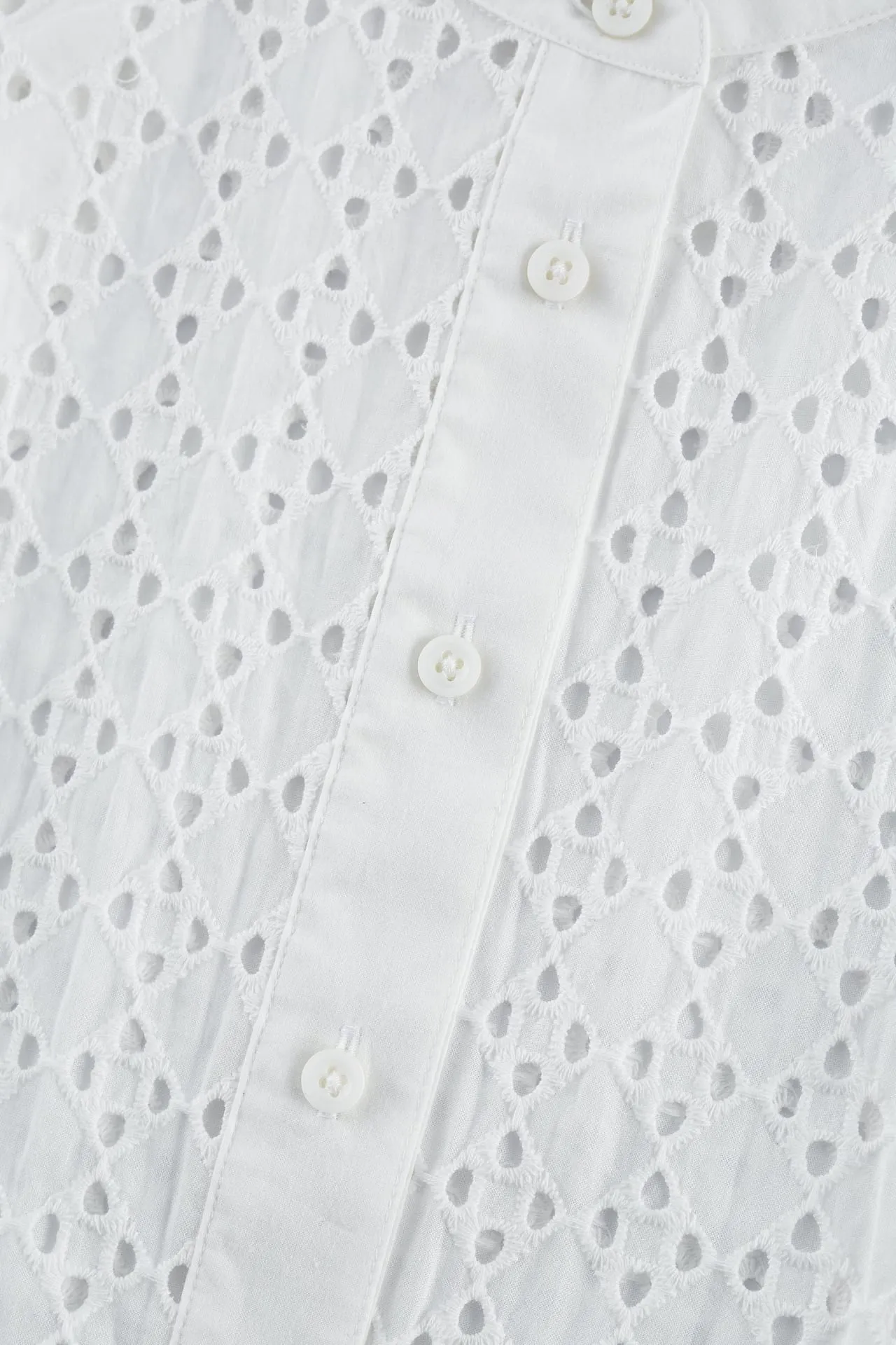 Cotton Eyelet Short Sleeve Casual Shirt
