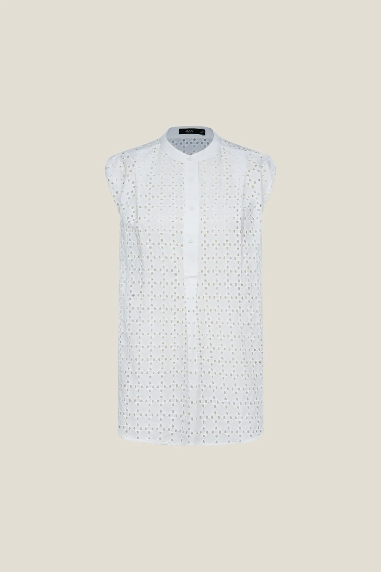 Cotton Eyelet Short Sleeve Casual Shirt