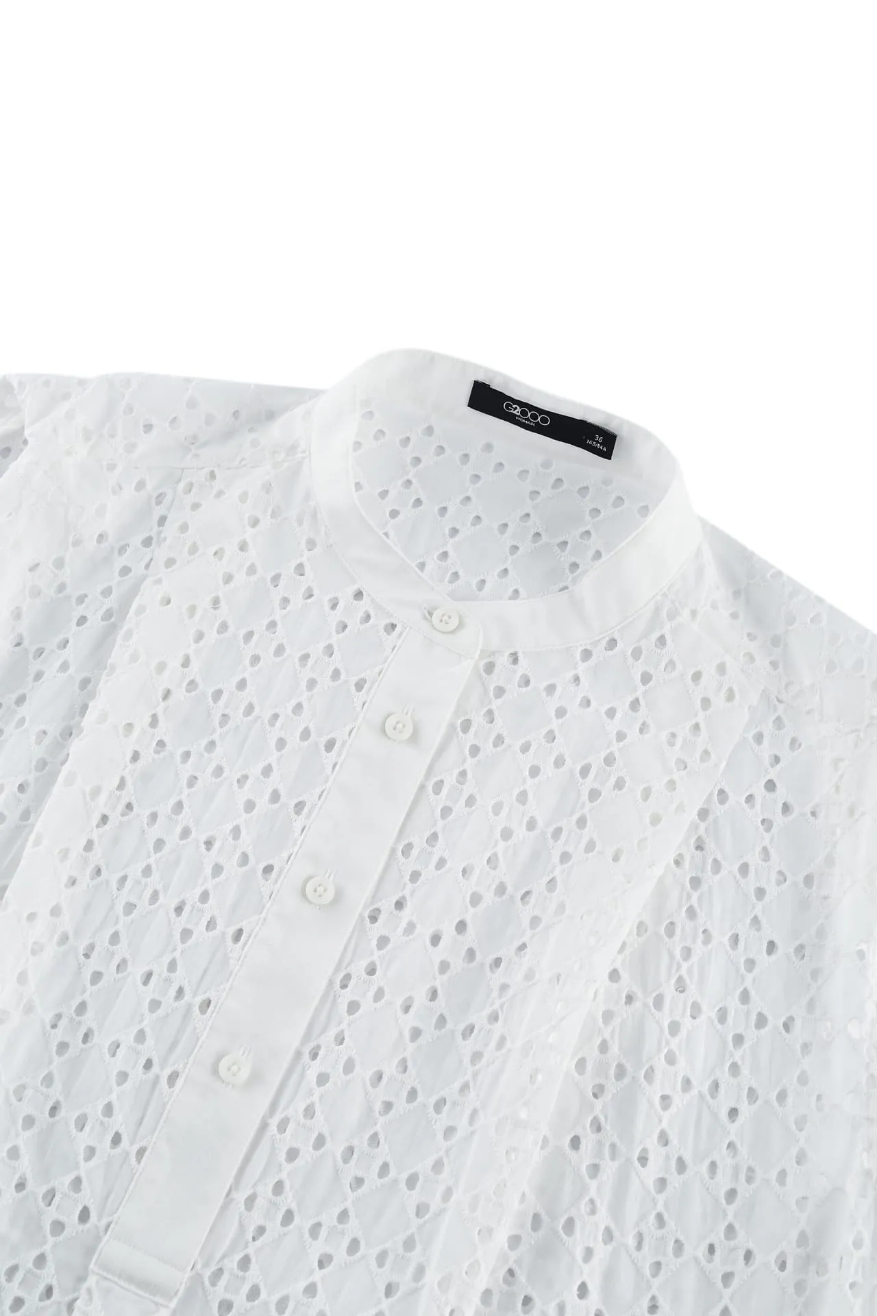 Cotton Eyelet Short Sleeve Casual Shirt
