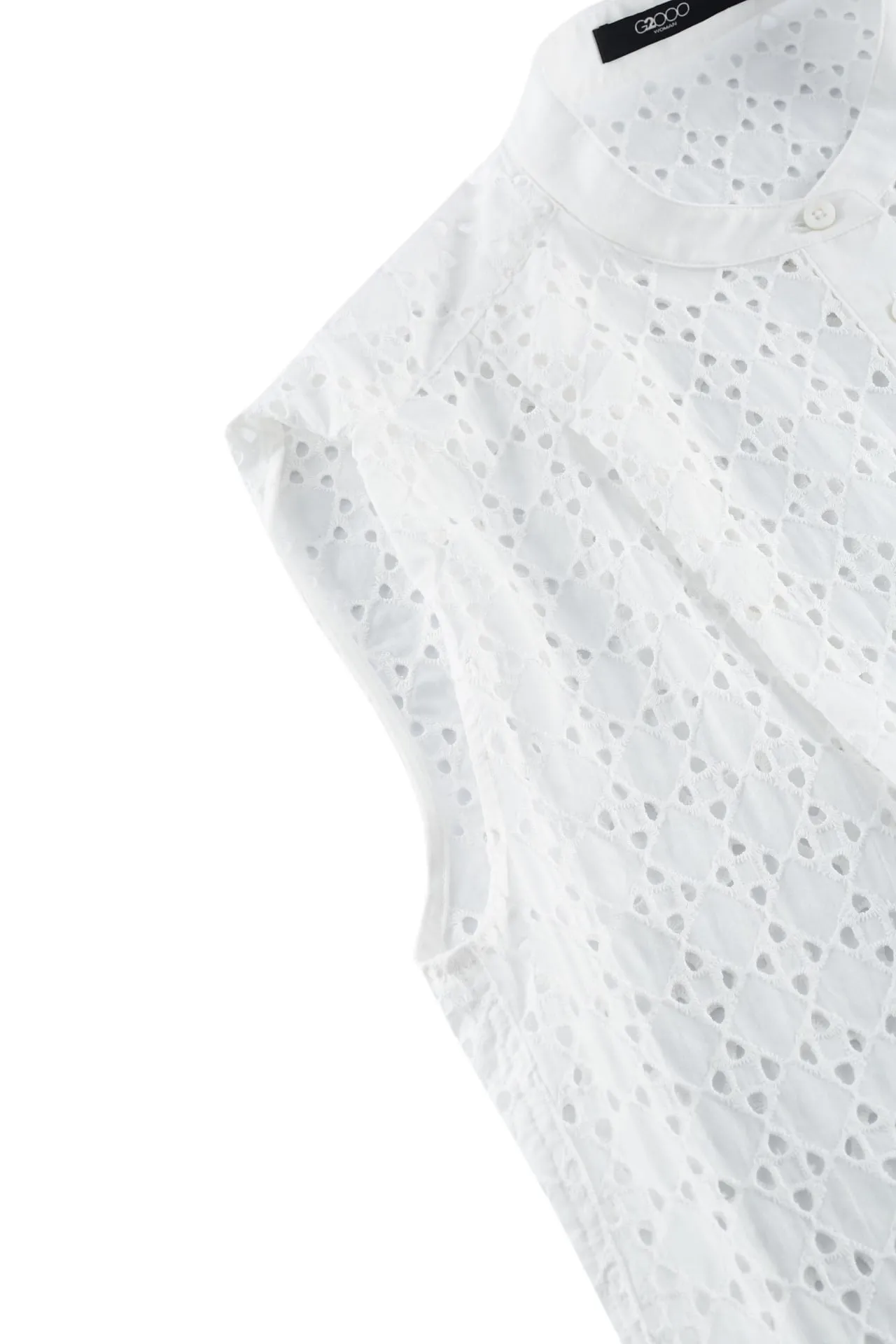 Cotton Eyelet Short Sleeve Casual Shirt