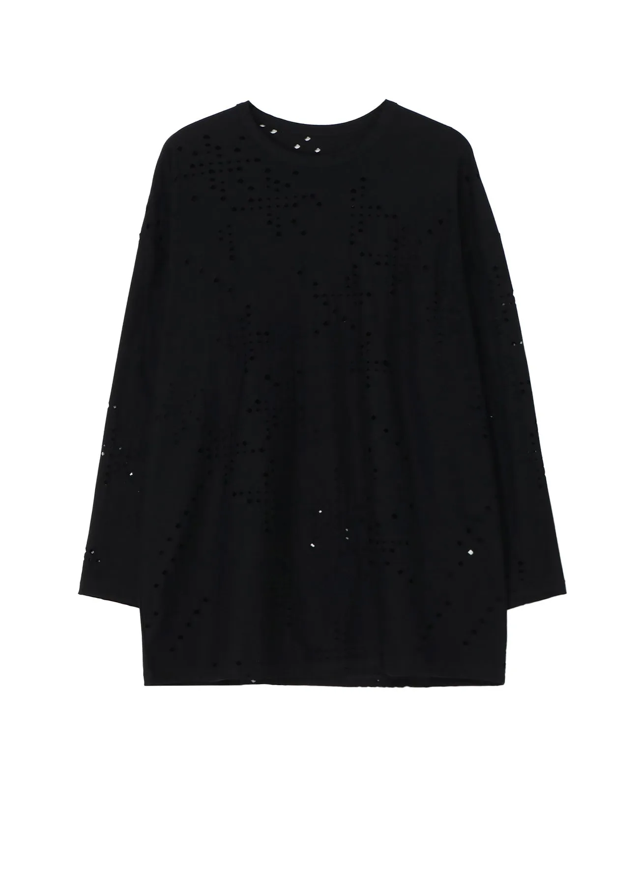 COTTON JERSEY HOLE DESIGN LONG SLEEVE BIG T