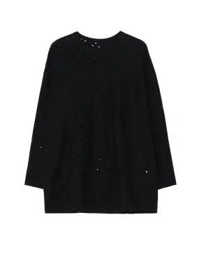 COTTON JERSEY HOLE DESIGN LONG SLEEVE BIG T