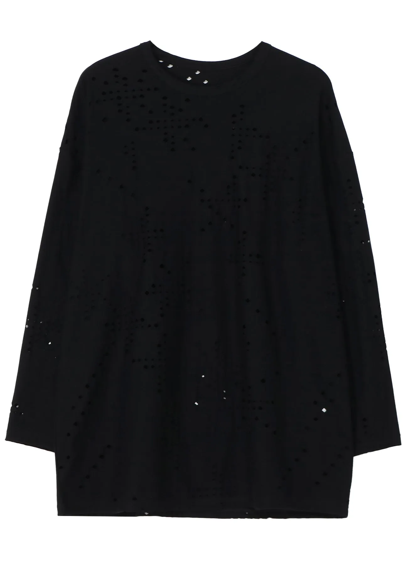 COTTON JERSEY HOLE DESIGN LONG SLEEVE BIG T