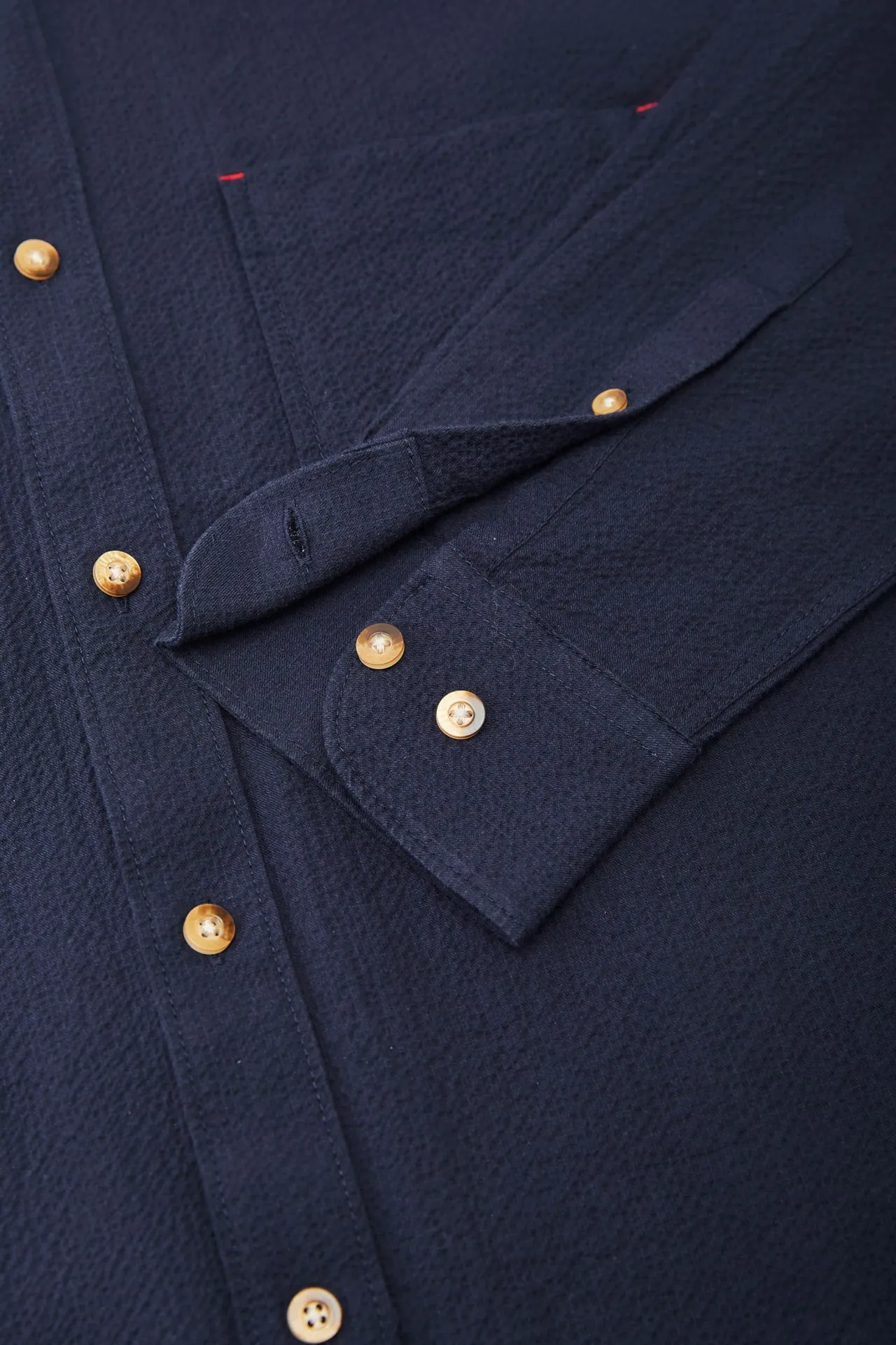 Cotton Seersucker Smart Fit Casual Shirt with Pocket