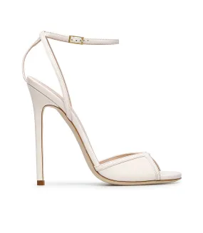 Cream-tone patent leather sandals