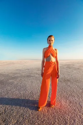 Cut Out Pants Orange