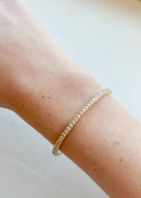David Weisz 18k Yellow Gold Diamond Stretch Bracelet