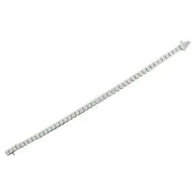 Diamond Straight Line Bracelet 7.10 Carats in White Gold