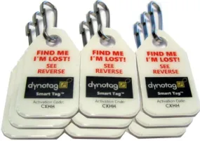Dynotag Web/Gps Enabled Qr Code Smart Micro Zipper Tags: 9 (3X3Strip) Snaphooks