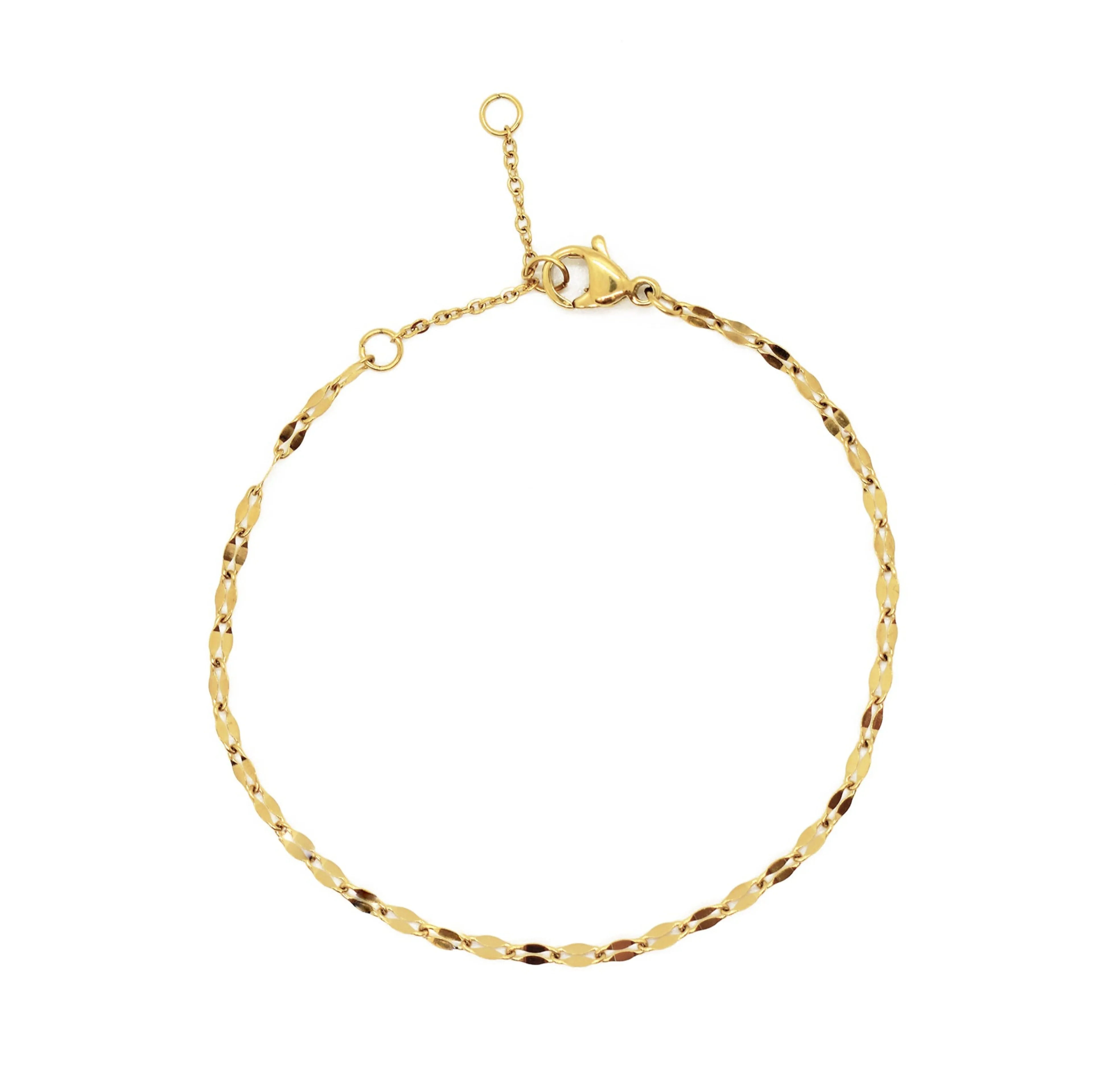 ELSIE GOLD DAINTY LACE CHAIN BRACELET
