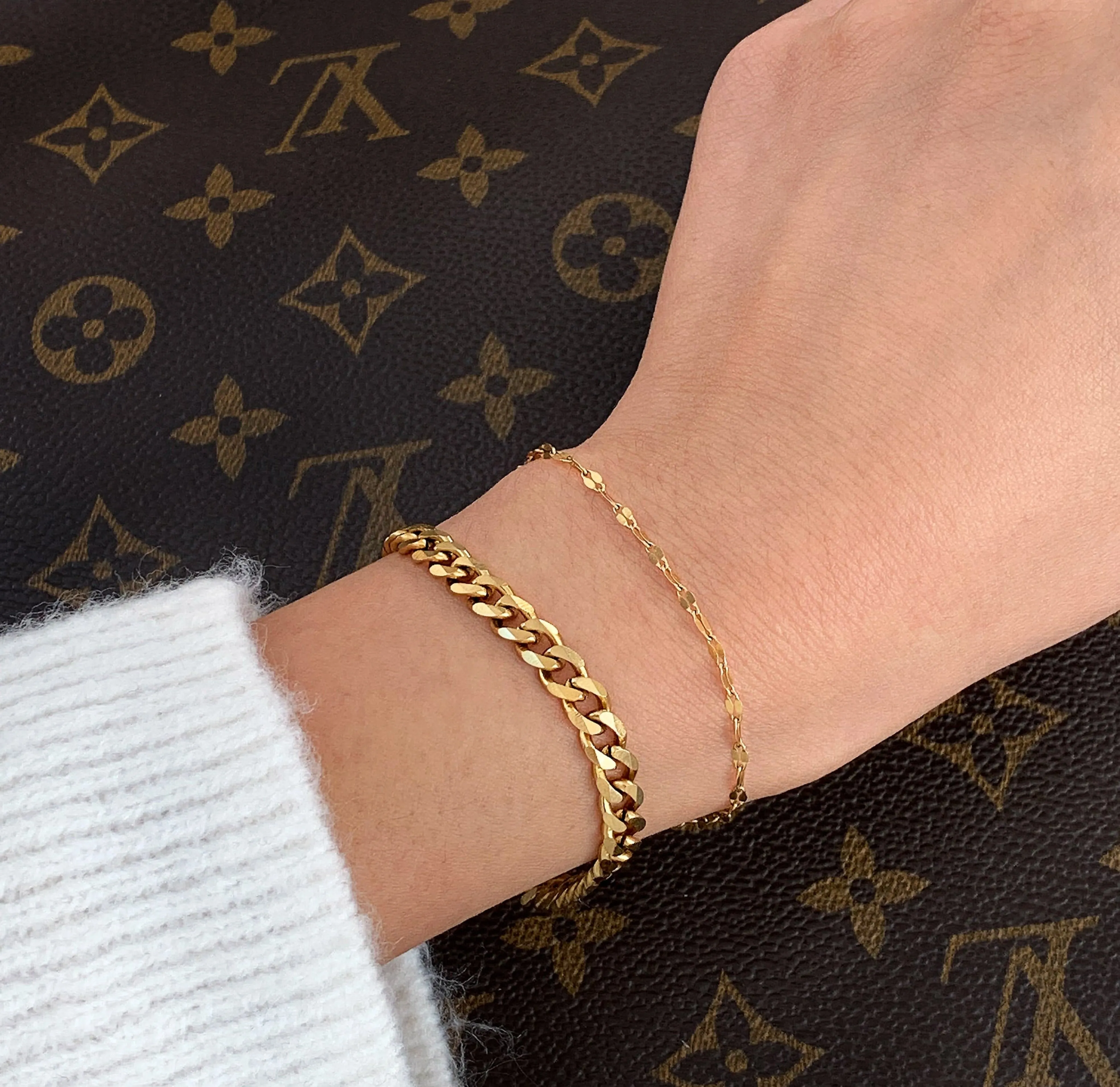 ELSIE GOLD DAINTY LACE CHAIN BRACELET