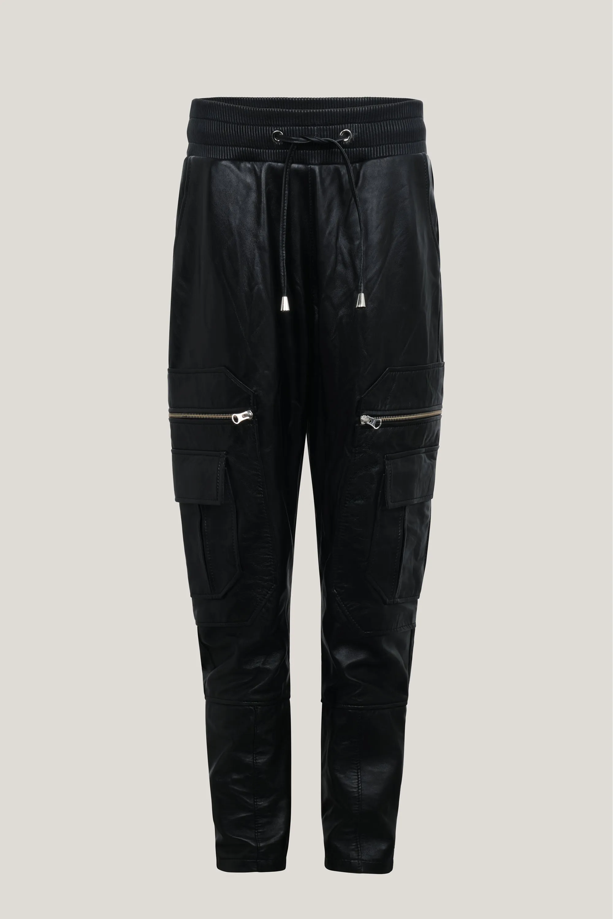 Genuine Leather Destination Joggers - Black