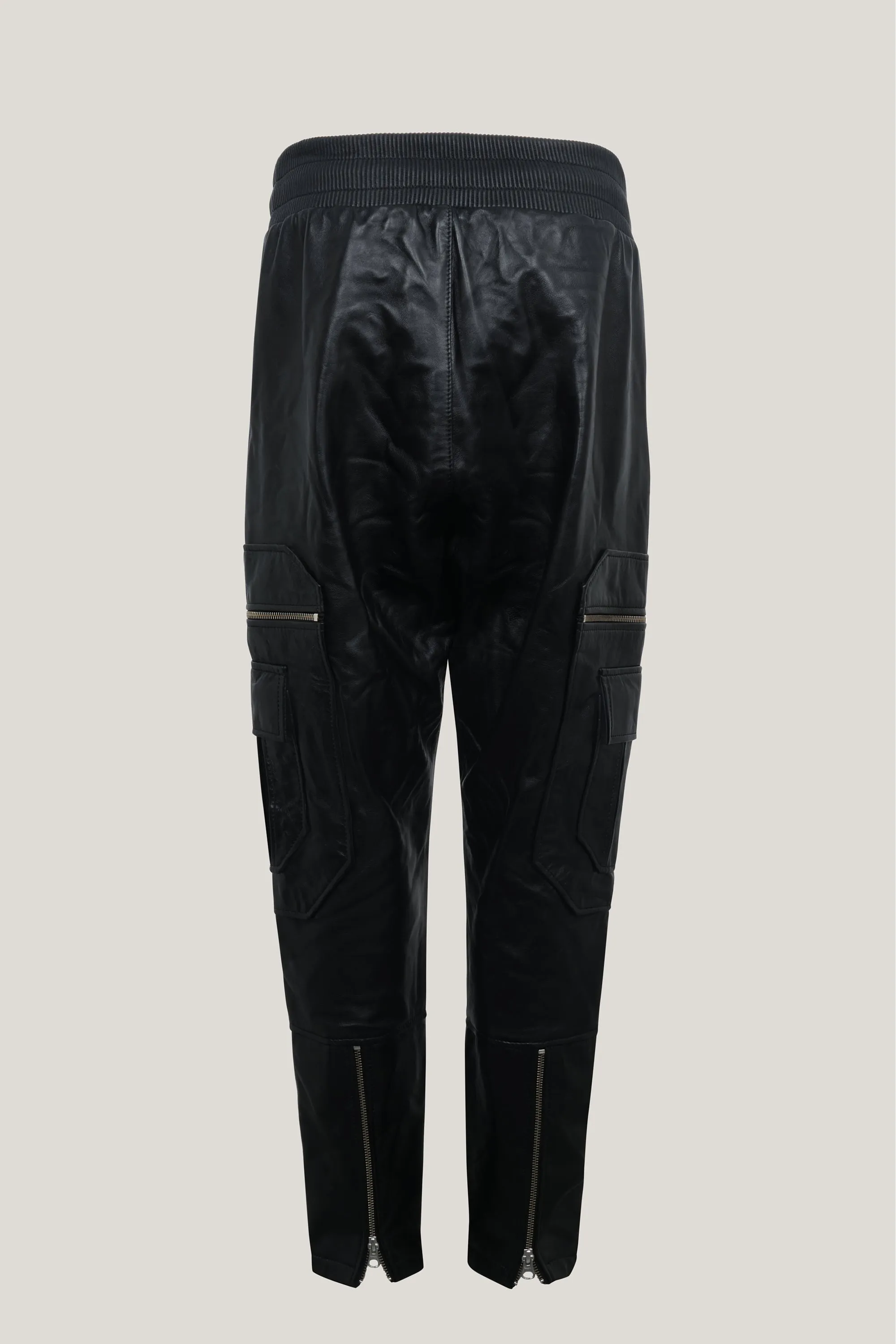 Genuine Leather Destination Joggers - Black