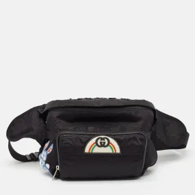 Gucci  Nylon Tenebre Logo Patch Belt Bag