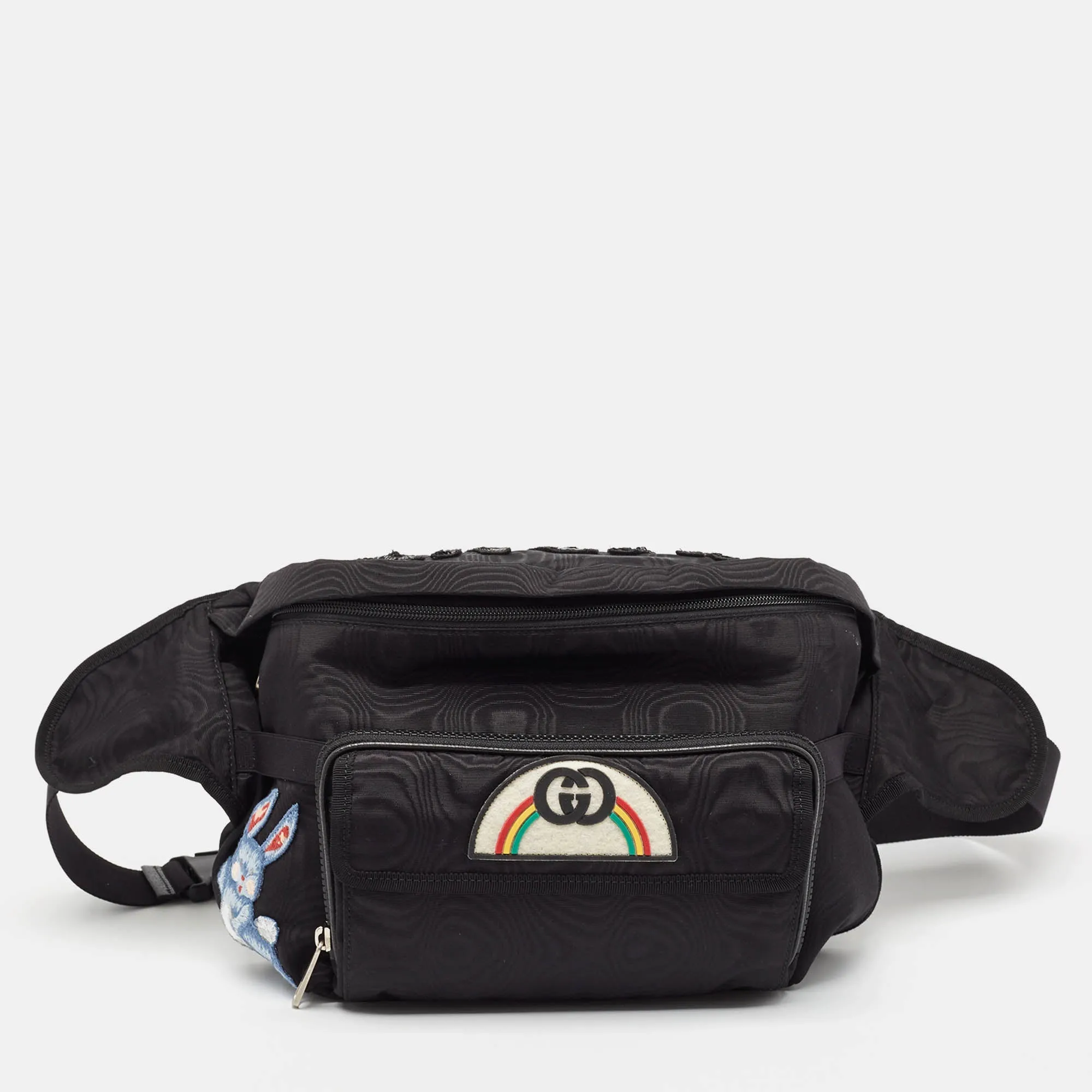 Gucci  Nylon Tenebre Logo Patch Belt Bag