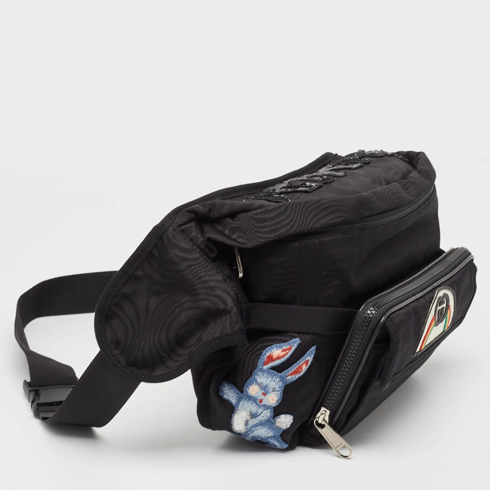 Gucci  Nylon Tenebre Logo Patch Belt Bag
